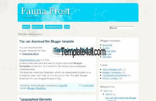 Free Core Blogger Bleu Web2.0 Layout Template