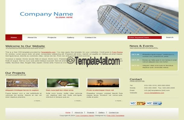 Green Yellow Business CSS Template