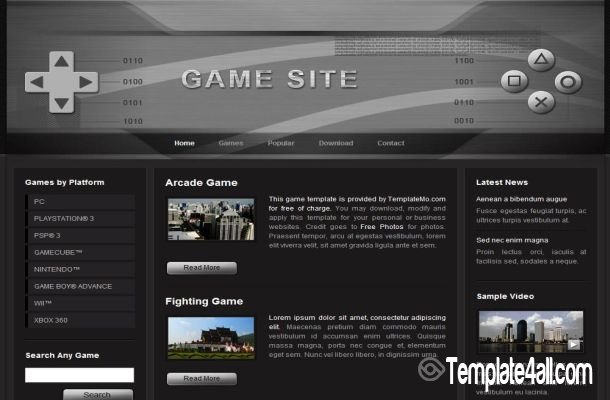 Digital Black Games Website Template