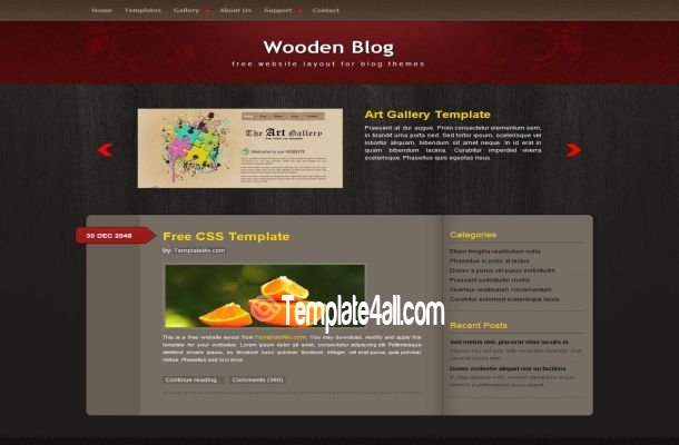 Red Wooden Business CSS Template