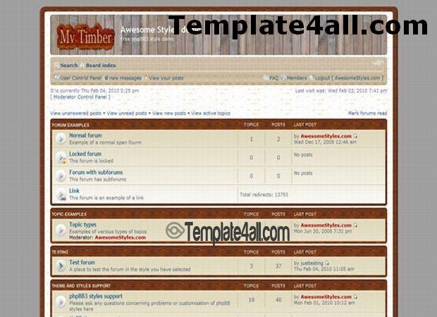 Woody Brown Phpbb Style Theme