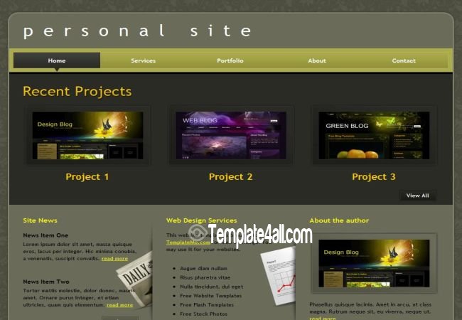 Portfolio Green Website CSS Template