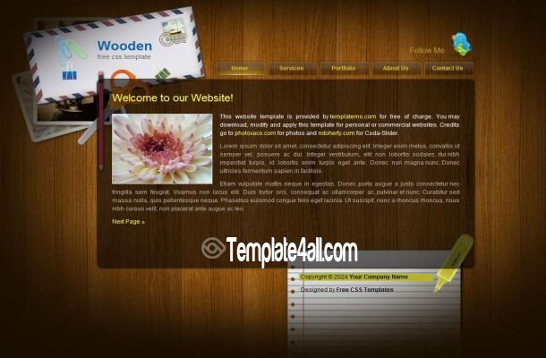 Professional Wooden Website Template