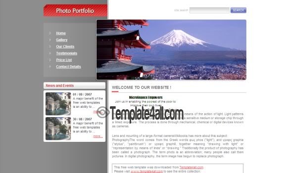 Travel Photography CSS Template