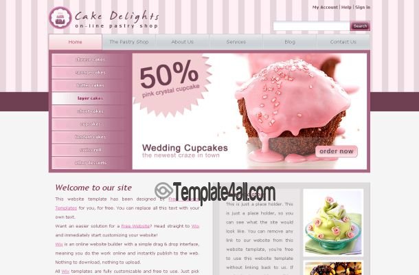 Cake Pink CSS Website Template