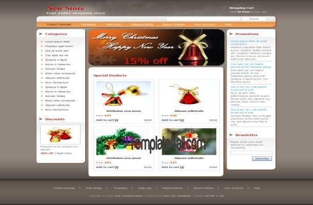 Christmas Store CSS Website Template