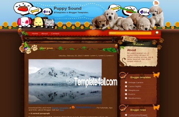 Cats Pets Blogger Template
