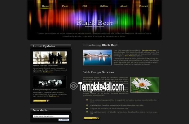 Colorful Black Website Template