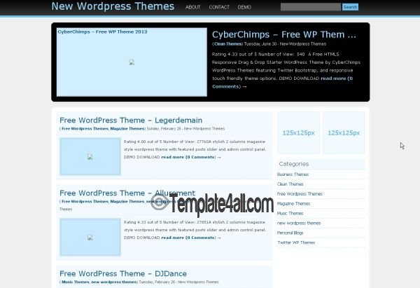 Light Sea Blue Wordpress Theme