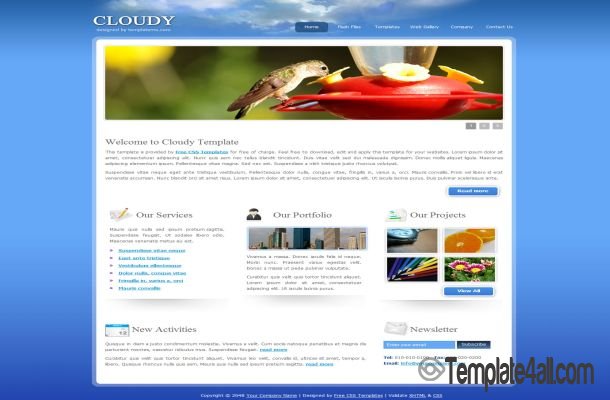 Clouds Blue Nature CSS Template