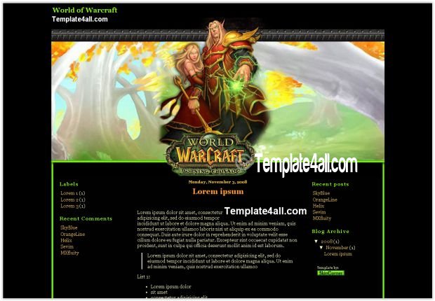 Abstract Blogger Warcraft Template