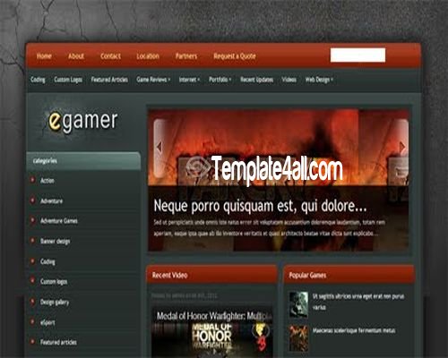 Orange Black Gaming Blogger Template