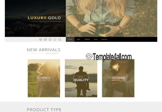 Responsive Gold Fashion CSS3 Template