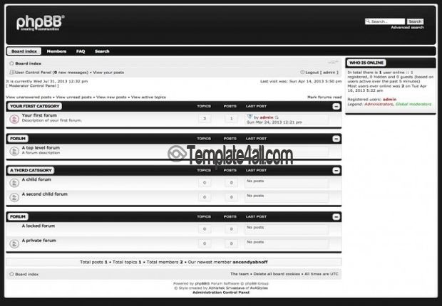 Dark Silver Black Abstract Phpbb Style