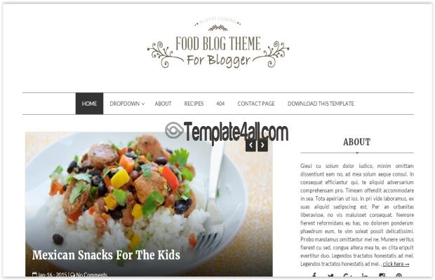 Clean Responsive Food Blogger Template