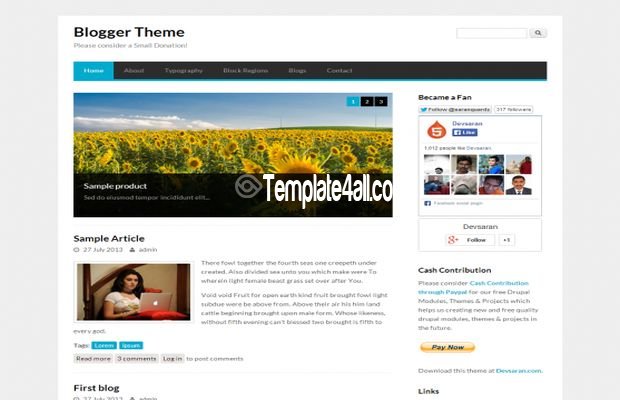 Free Clean Responsive Blog Drupal Theme