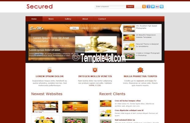 Clean Deep Business Red CSS Template
