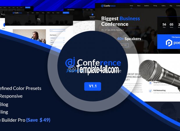 JD Conference – One Page Joomla Event Template
