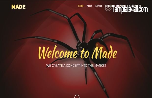 Bootstrap One Page Yellow Spider CSS Template