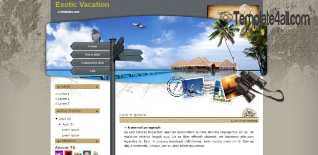 Exotic Island Travel Blogger Theme Template
