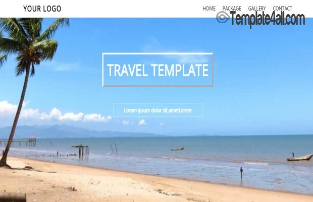 Free Land CSS Beach Travel Company Template